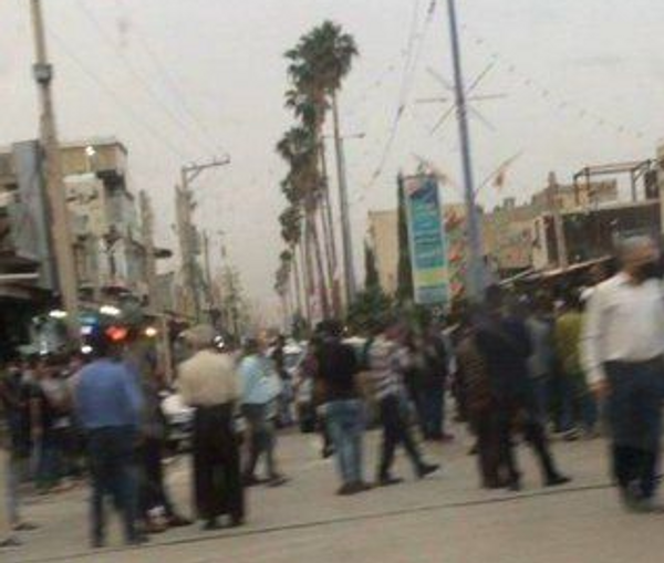 A video screen grab from protests in Khuzestan on May 7, 2022