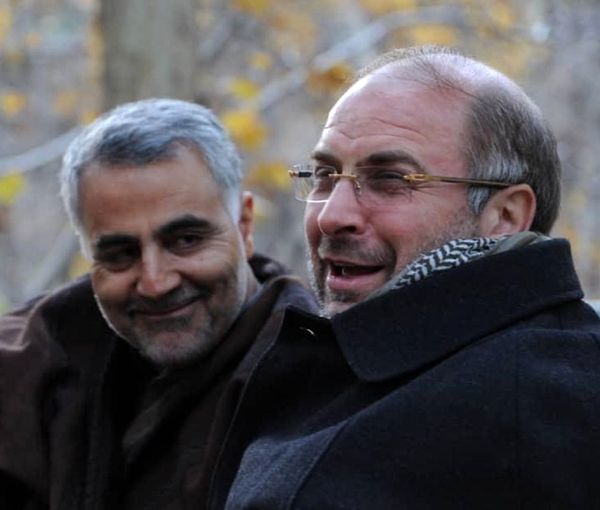 Undated photo showing Ghalibaf (R) with IRGC commander Qassem Soleimani