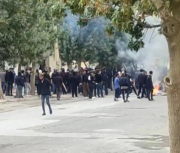 Protesters in the Kurdish town of Mehabad on October 28, 2022
