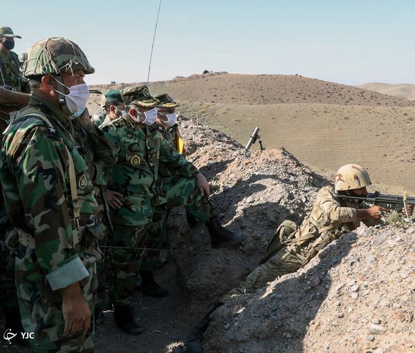 Iranian forces near Azerbaijan's border in 2020