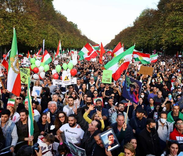 A 100,000-strong Iranian rally in Berlin on October 22, 2022