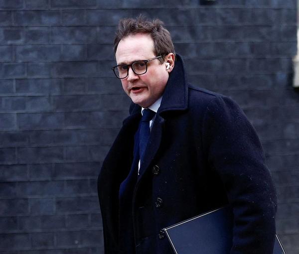 British Minister of State for Security Tom Tugendhat walks outside Downing Street in London, Britain December 6, 2022.