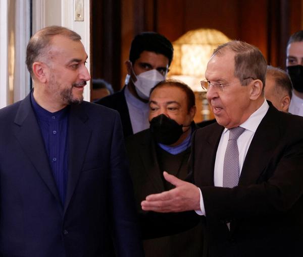 Iran's FM Amir-Abdollahian with his Russia counterpart Lavrov in March 2022
