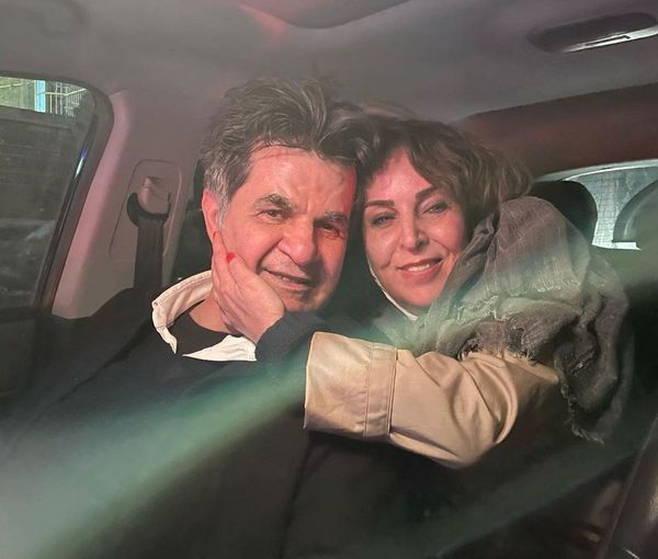 Film director Jafar Panahi, who was released from jail on February 3, and his wife, pose in Tehran, Iran in this undated picture obtained from social media on February 3, 2023.