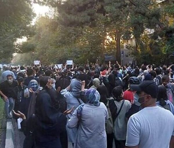 Protests in Tehran after the killing of a young woman in police custody, September 2022