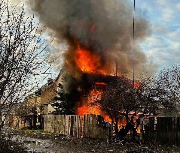A house destroyed by a Russian missile strike on Kyiv, December 29, 2022