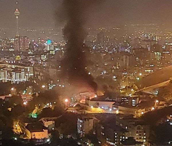 A photo clearly showing a fire in Evin prison in Tehran. Oct. 15, 2022