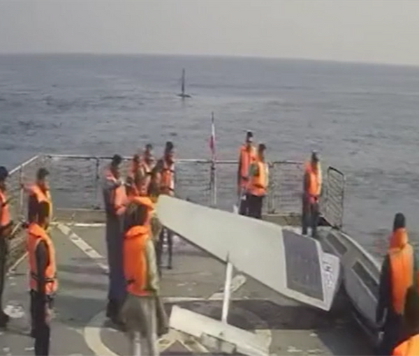 Image published by Iranian media in Sept. 2022 showing the seizure of a US naval drone