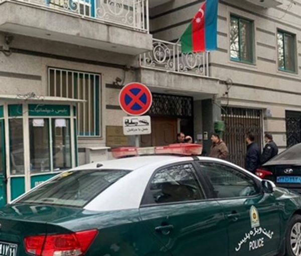 The Azerbaijani embassy in Tehran on January 27, 2023 