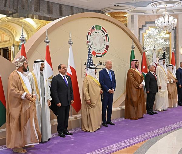 President Joe Biden meeting Arab leaders during his visit to Saudi Arabia in July 2022
