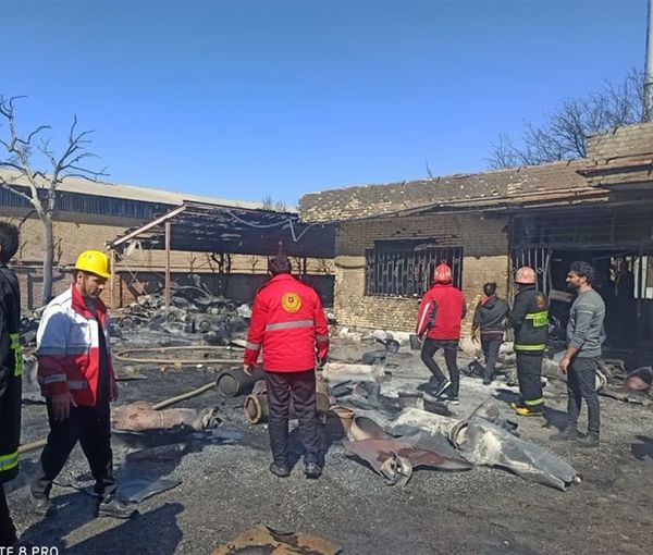 The scene after an explosion in Hamedan on February 23, 2023
