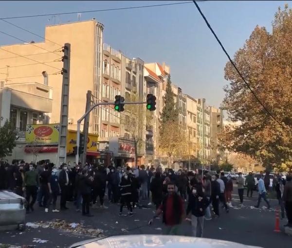 A spontaneous protest in a Tehran neighborhood on Nov. 15, 2022