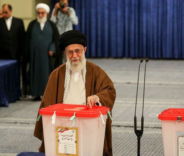 Iran's Supreme Leader Ali Khamenei casting a ballot in elections. Undated