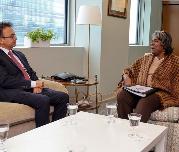 UN Special Rapporteur on the Human Rights Situation in Iran Javaid Rehman in a meeting with US Ambassador to UN Linda Thomas-Greenfield (October 25, 2022)