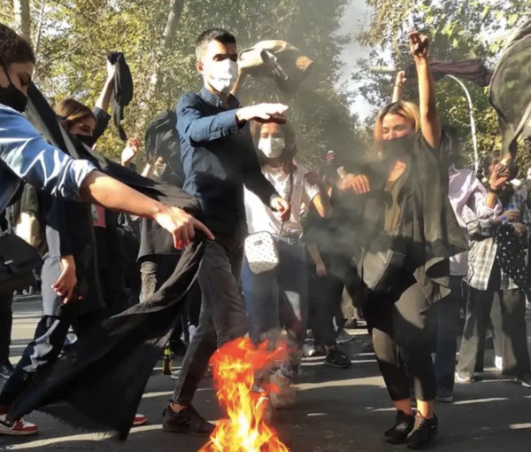 Iranian protesters on streets  (December 2022)