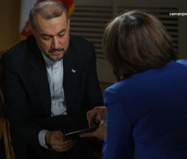 Iranian foreign minister Amir-Abdollahian during his interview with CNN's Amanpour, March 1, 2023