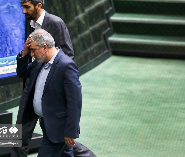 Iran’s Industry Minister Reza Fatemi-Amin after the parliament session to impeach him on April 30, 2023