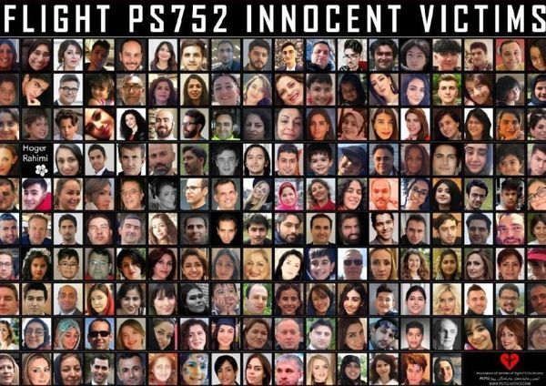Victims who died when Iran shot down a Ukrainian passenger plane over Tehran.