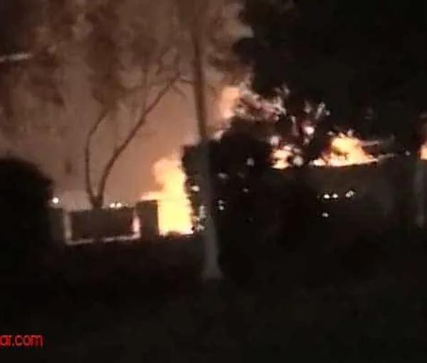 A fire at a military barrack in Ahvaz in southwestern Iran (December 2022)