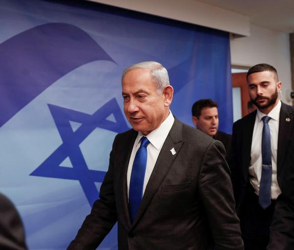 Israeli Prime Minister Benjamin Netanyahu attends the weekly cabinet meeting in Jerusalem, 3 January 2023