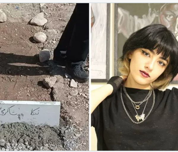 Nika Shakrami, 17, killed during protests in Iran and her grave. Undated