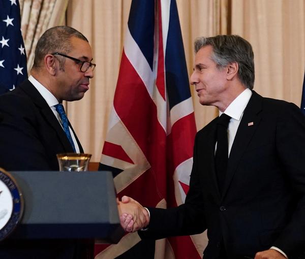 US Secretary of State Antony Blinken and UK Foreign Secretary James Cleverly in Washington on January 17, 2023