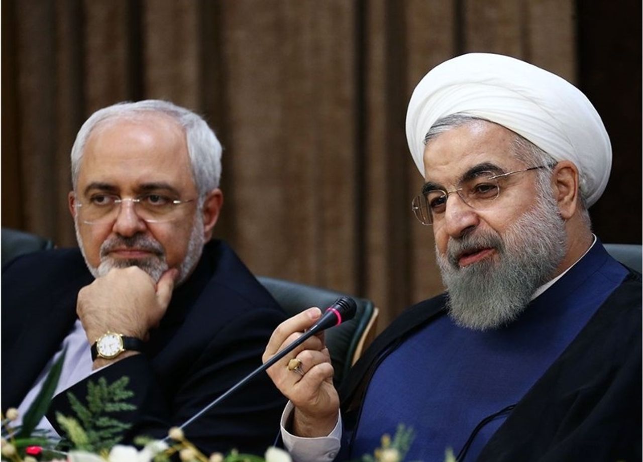 President Rouhani with his foreign minister Mohammad Javad Zarif. Undated
