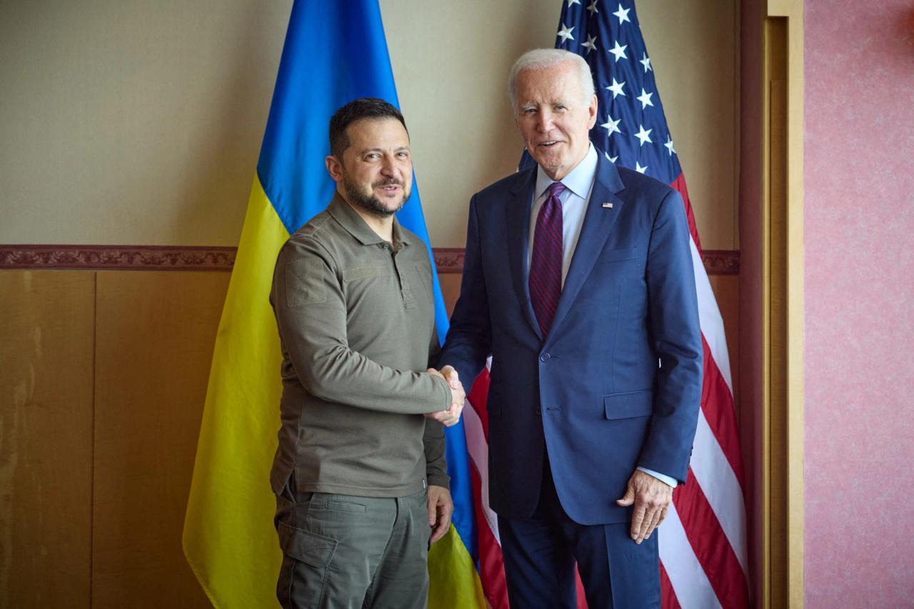 The president of the United States, Joe Biden, after a meeting with his counterpart Volodymyr Zelensky at the G7 meeting in Hiroshima, Japan