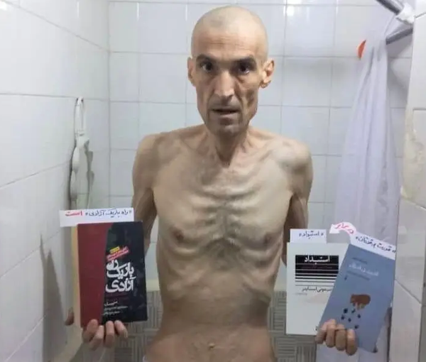 Farhad Meysami's photo from prison in hunger strike (January 2023)