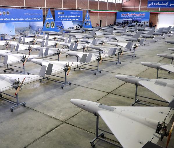 Drones are seen at a site at an undisclosed location in Iran, in this handout image obtained on April 20, 2023.
