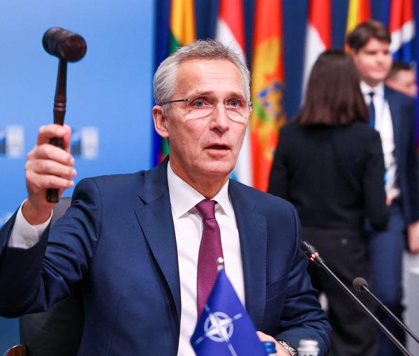 NATO Secretary General Jens Stoltenberg attends a the NATO foreign ministers' meeting in Bucharest, Romania, November 30, 2022
