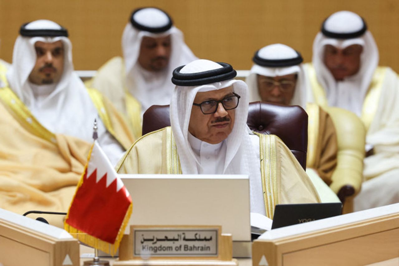 Bahraini Foreign Minister Abdullatif Al Zayani participates the Gulf Cooperation Council Ministerial Meeting in Riyadh on September 7, 2023.
