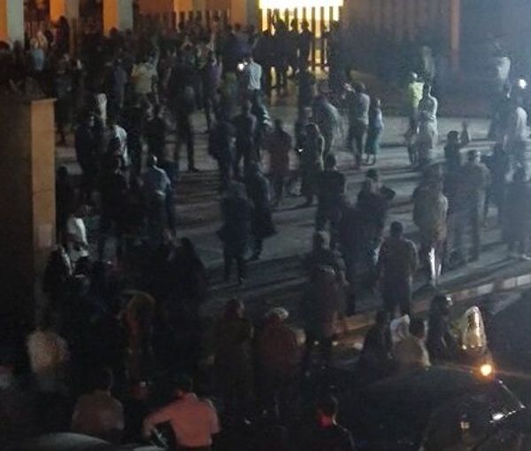 Security forces around Sharif University on October 2, 2022