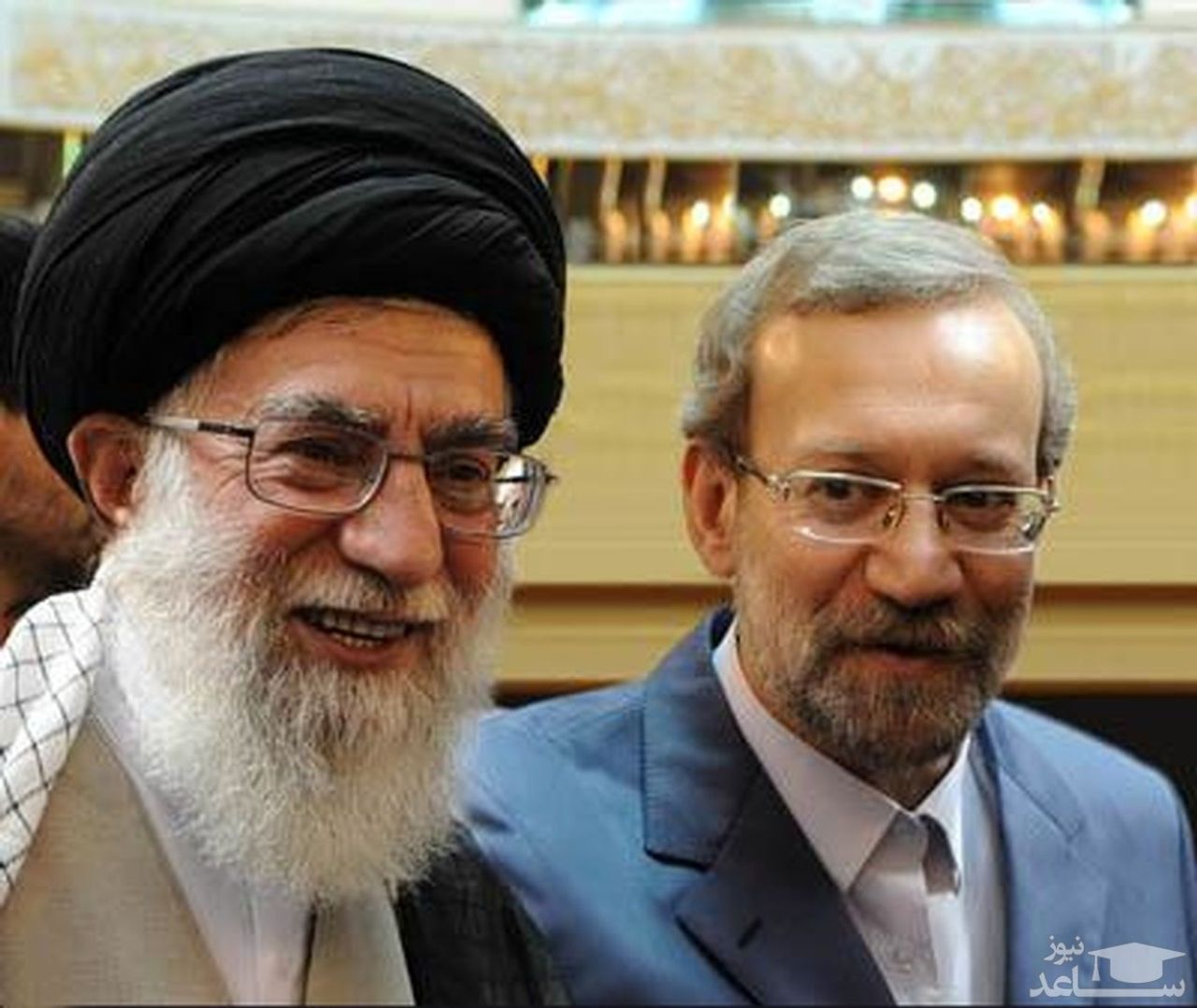 Khamenei and Ali Larijani seen before the ascendance of hardliners in 2020