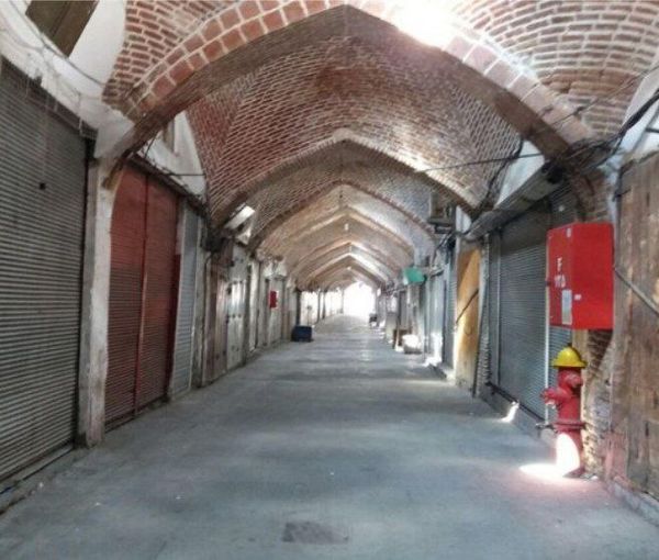 Closed stores in a bazaar in Iran  (December 5, 2022)