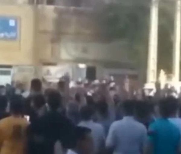 A video screen grab showing protesters in Iran. May 12, 2022
