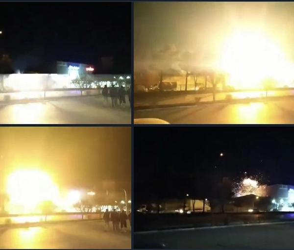 Photos on social media show the explosion at the military center in Esfahan. January 29, 2023