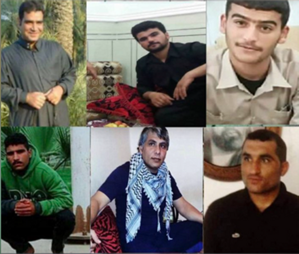 Several of Iranian Arab prisoners who have been sentenced to death (undated)