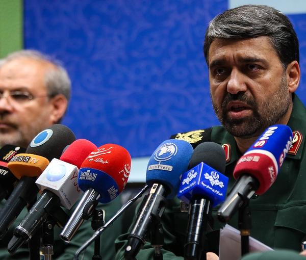General Ghasem Ghoreyshi (Qasem Qoreyshi) at center, deputy commander of IRGC's paramilitary Basij (January 26, 2019)