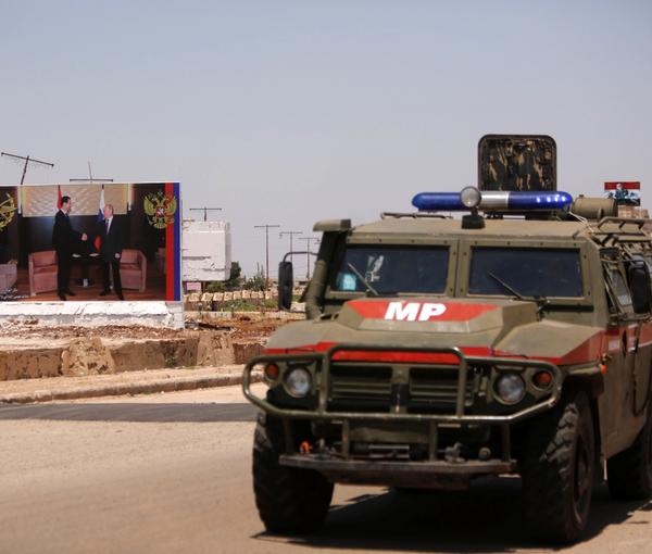 A Russian military vehicle seen in Syria, in 2018