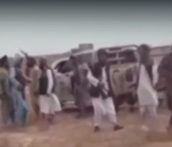A video grab from commotion on Afghan border with Iranian vehicles seen. April 23, 2022