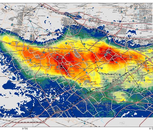 A map of land subsidence of the capital Tehran (file photo)