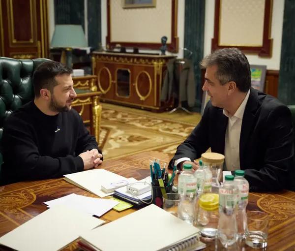 Israeli Foreign Minister Eli Cohen attends a meeting with Ukraine's President Volodymyr Zelenskyy, amid Russia's attack on Ukraine, in Kyiv, Ukraine February 16, 2023.