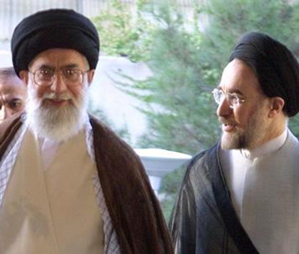 Iran’s ruler Ali Khamenei (left) and former president Mohammad Khatami (file photo) 