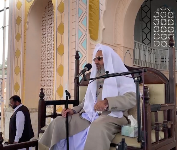 Iran’s leading Sunni leader Mowlavi Abdolhamid during Friday prayer sermons in Zahedan (undated)