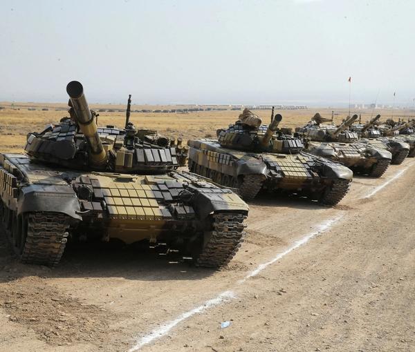 IRGC tanks during military drills in Iran on October 17, 2022
