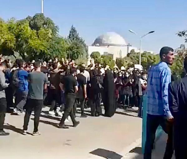 Protesters in Mashhad, Iran second largest city and an important religious center. October 8, 2022