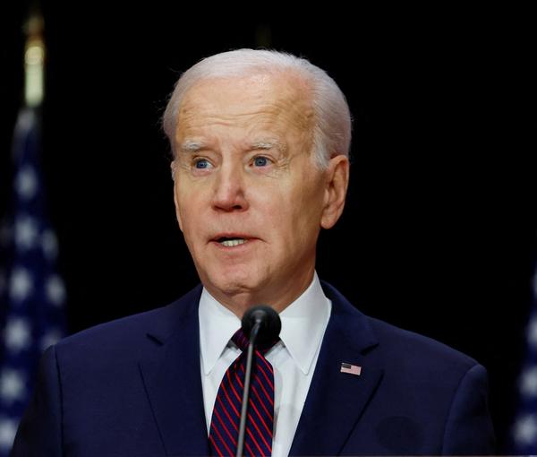 US President Joe Biden speaks during a news conference in Canada on March 24, 2023.