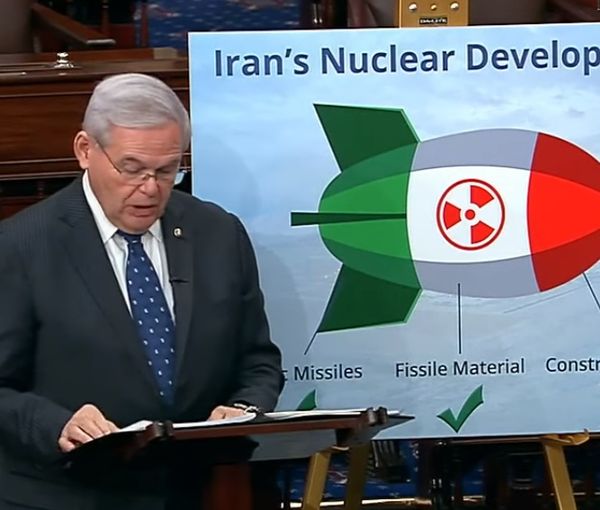 Senator Bob Menendez speaking at the Senate on Iran's nuclear program. February 2022