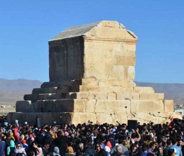 The Tomb of Cyrus, the mausoleum of Cyrus the Great, the founder of the first Persian empire, located in Pasargadae archaeological site in Fars province (undated)